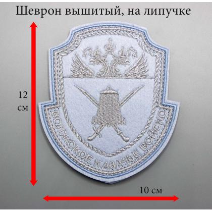 Где купить казачий Шеврон Волжское казачье войско вышитый Светло-синий (серебро) на липучке в Москве недорого с доставкой по России