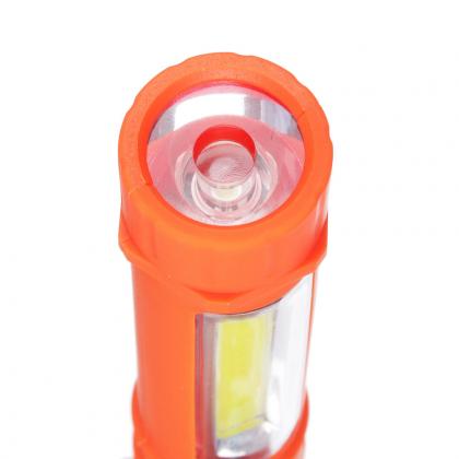 Где купить ЧИНГИСХАН Фонарь, 1 COB + 1 LED, 3Вт + 1Вт, 3xAAA, 16см, резино-пластик, 2 режима  военторг Атаман Москва доставка дешево