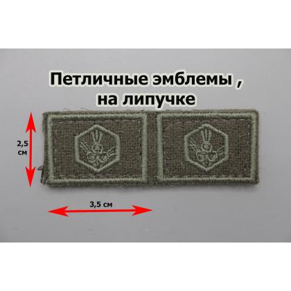 Где купить Нашивка петличная Войска РХБЗ (олива) в Москве недорого с доставкой по России