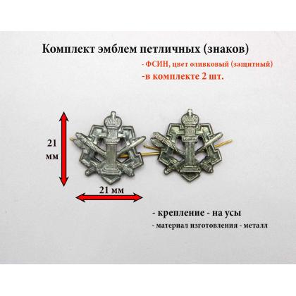Где купить Набор (комплект  2 штуки ) эмблемы петличные металлические ФСИН защитные в Москве недорого с доставкой по России