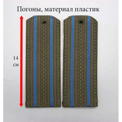 Где купить Погоны для ВС РФ оливковые 2 голубых просвета (на пластике) в Москве недорого с доставкой по России