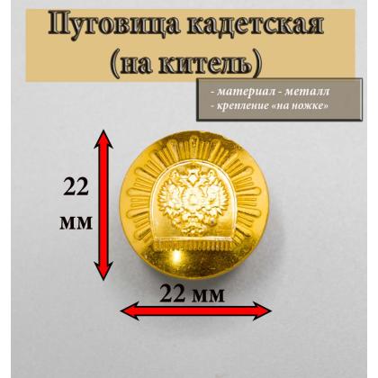 Где купить Пуговицу на кадетский китель металлическую 22 мм Кадетское солнышко  золотая