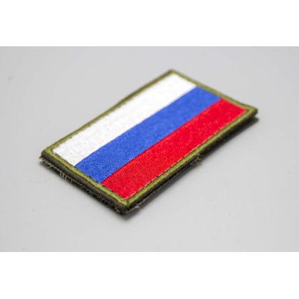 Где купить Шеврон - патч - нарукавный флаг Триколор ( 8х5 ) на липучке, на тактическую кепку. Кант оливковый..в Москве недорого с доставкой по России