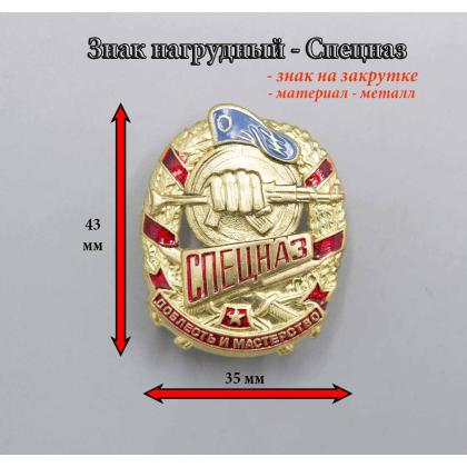 Где купить нагрудный знак значок Спецназ ( доблесть и мастерство ) в Москве недорого рядом со мной