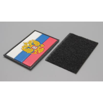 Где купить Шеврон - патч - нарукавный флаг Герб РФ триколор ( 8х5 ) , ПВХ, на липучке в Москве СПб недорого с доставкой по России