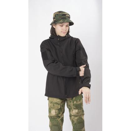 Где купить тактическую Куртка Классик (Софт Шелл - soft shell jacket), цвет Черный , в Москве недорого с доставкой по России