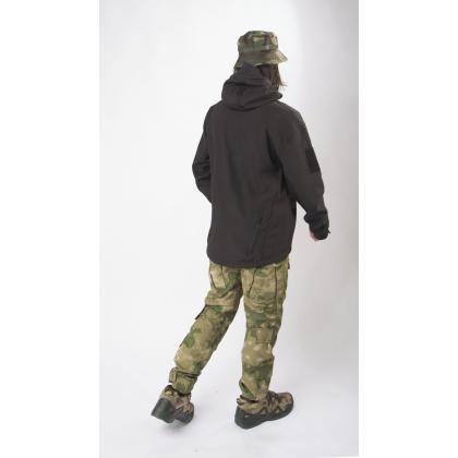 Где купить тактическую Куртка Классик (Софт Шелл - soft shell jacket), цвет Черный , в Москве недорого с доставкой по России