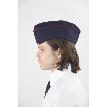 Где купить Пилотку цвет синий материал габардин с краповым кантом в Москве недорого с доставкой по России
