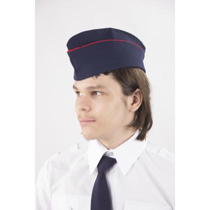 Где купить Пилотку цвет  синий из материала габардин с красным кантом в МОскве недорого с доставкой по России