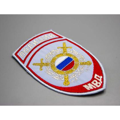 Где купить Шеврон вышитый Полиция МВД Охрана общественного порядка (бледно-голубой) в Москве недорого с доставкой по России