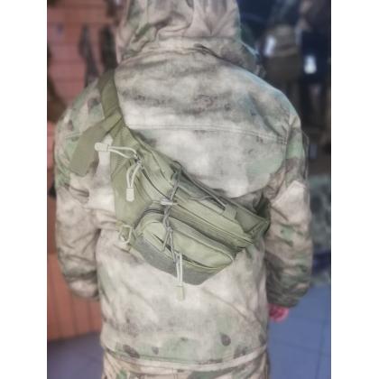 Где купить Сумку поясную (Tactical Sling Bag), цвет Олива (410), тактическую сумку на пояс , в Москве в интернет магазине Атаман недорого