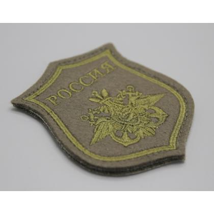 Где купить Шеврон вышитый ВМФ РОССИЯ (нового образца) защитный (на липучке) на форму ВКБО в МОскве СПб недорого с доставкой по России