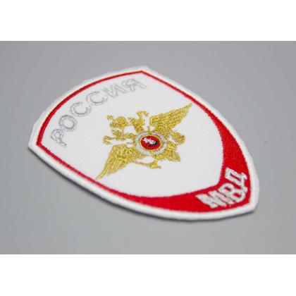 Где купить Шеврон вышитый МВД общий(орел), (внутренняя служба) , белый БЕЗ ПОЛИЦИИ на форменную рубашку в Москве недорого с доставкой по России