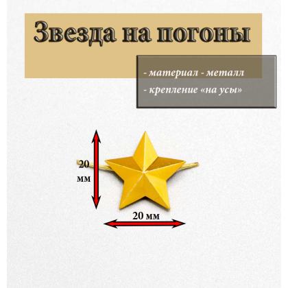 Где купить Звезда 20 мм золотая гладкая в Москве недорого с доставкой по России