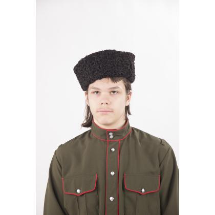 Где купить Кубанку из материала каракуль искусственный цвет черный в Москве недорого с доставкой по России