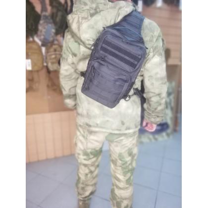 Где купить Тактическую сумку (однолямочный рюкзак однолямку через одно плечо), мод. 407, цвет черный в Москве в интернет магазине Атаман недорого