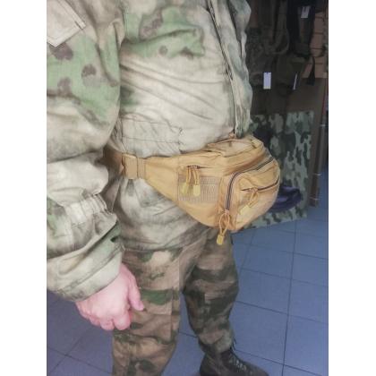 Где купить Сумку поясную (Tactical Sling Bag), цвет Кайот (410) тактическую суку на пояс, в Москве в интернет магазине Атаман недорого