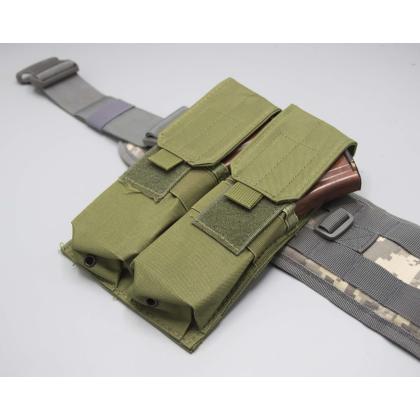  Где купить Подсумок закрытый (панель в ряд), ц. Олива, для 2х магазинов АК molle для разгрузки и тактического пояса  в Москве