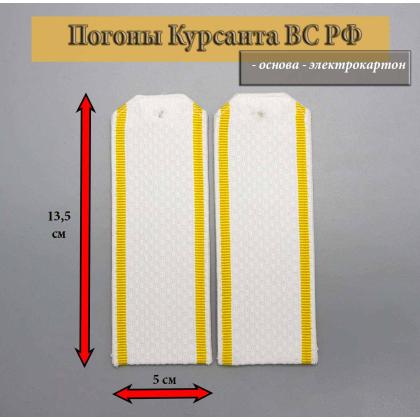 Где купить армейские парадные Погоны белые  ( МО ВС РФ  ) Курсант - без К  (картон ) в Москве недорого