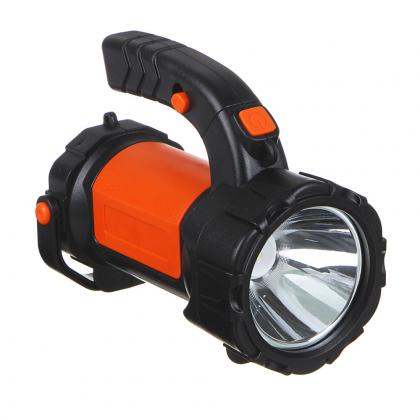 Где купить ЧИНГИСХАН Фонарь прожектор, 1 LED + 1 COB, 3Вт + 3Вт, аккумулятор 2400мАч, USB, 17х13см, пластик   военторг Атаман Москва доставка дешево