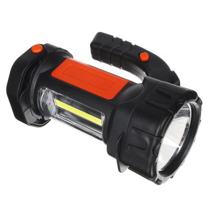 Где купить ЧИНГИСХАН Фонарь прожектор, 1 LED + 1 COB, 3Вт + 3Вт, аккумулятор 2400мАч, USB, 17х13см, пластик   военторг Атаман Москва доставка дешево