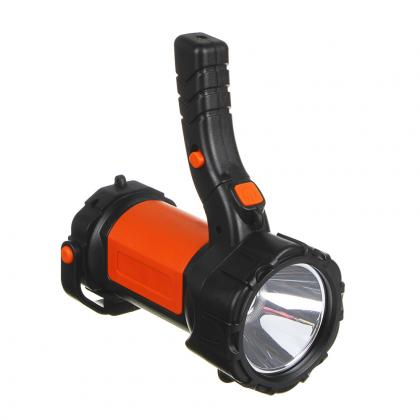 Где купить ЧИНГИСХАН Фонарь прожектор, 1 LED + 1 COB, 3Вт + 3Вт, аккумулятор 2400мАч, USB, 17х13см, пластик   военторг Атаман Москва доставка дешево