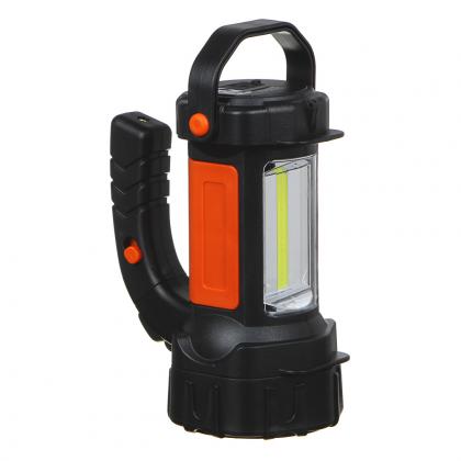 Где купить ЧИНГИСХАН Фонарь прожектор, 1 LED + 1 COB, 3Вт + 3Вт, аккумулятор 2400мАч, USB, 17х13см, пластик   военторг Атаман Москва доставка дешево
