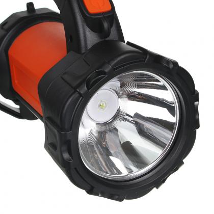 Где купить ЧИНГИСХАН Фонарь прожектор, 1 LED + 1 COB, 3Вт + 3Вт, аккумулятор 2400мАч, USB, 17х13см, пластик   военторг Атаман Москва доставка дешево