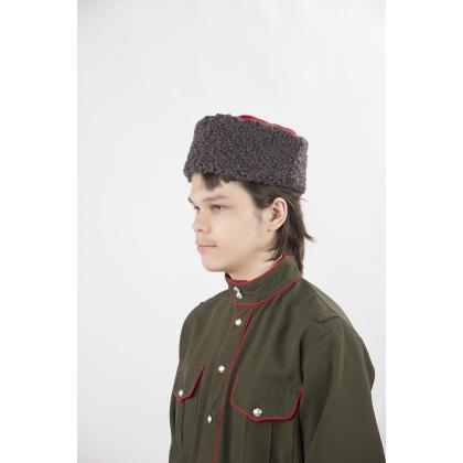 Где купить Кубанку из каракуля искусственого (цвет серый) в Москве недорого с доставкой по России