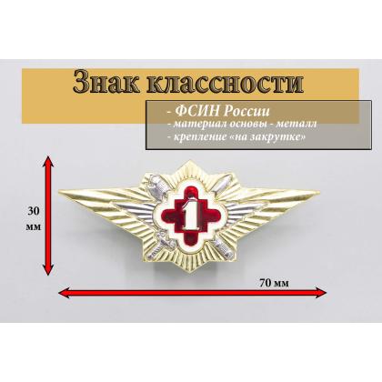 Где купить нагрудный знак классность значок ФСИН  - 1класс в Москве недорого с доставкой по России