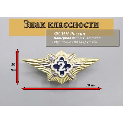 Где купить нагрудный знак классность значок ФСИН  - 2 класс в Москве недорого с доставкой по России