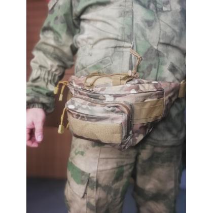 Где купить Сумку поясную камуфлированную, цвет Мультикам(410) Сумка на пояс тактическая в Москве в интернет магазине Атаман недорого