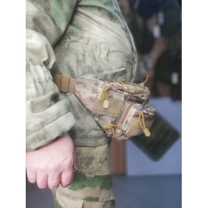 Где купить Сумку поясную камуфлированную, цвет Мультикам(410) Tactical Sling Bag Сумка на пояс тактическая в Москве в интернет магазине Атаман 
