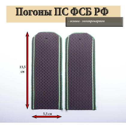 Где купить Погоны  Пограничной службы ФСБ темно синие прапорщик, зеленая выпушка в Москве недорого с доставкой по России