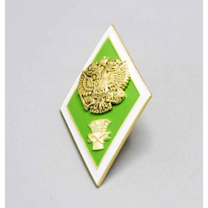 Где купить Значок  знак Ромб Сельскохозяйственный ВУЗ ( латунь )  с накладным орлом РФ в Москве недорого с доставкой по России