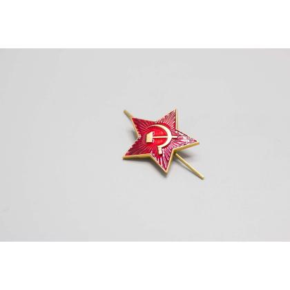 Где купить Звезду металл  на пилотку, фуражку ( СССР )  34 мм Красная в Москве недорого с доставкой по России