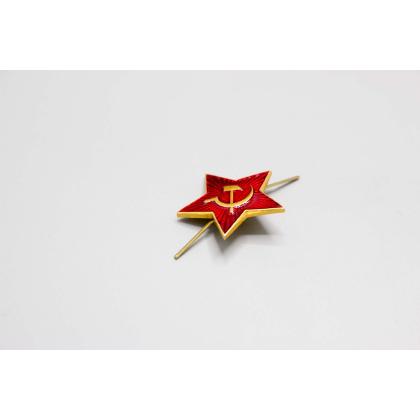 Где купить Звезду металл  на пилотку, фуражку ( СССР )  34 мм Красная в Москве недорого с доставкой по России