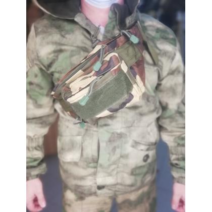 Сумка поясная, цвет Woodland (410)  купить в москве военторг атаман