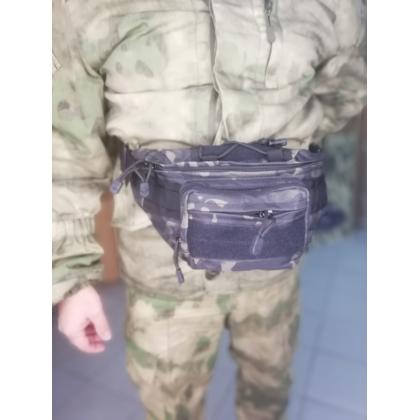 Где купить Сумку поясную (Tactical Sling Bag), тактическую сумку на пояс, цвет камуфляжный Мультикам найт (410) в Москве в интернет магазине 