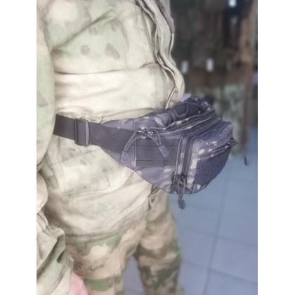 Где купить Сумку поясную (Tactical Sling Bag), тактическую сумку на пояс, цвет камуфляжный Мультикам найт (410) в Москве в интернет магазине 