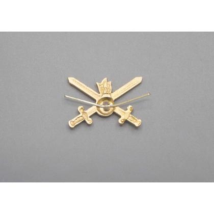 Где купить Эмблему (знак) петличную (петлица) гренада с мечами золотая (Сухопутные войска, нового образца) в Москве недорого с доставкой по России