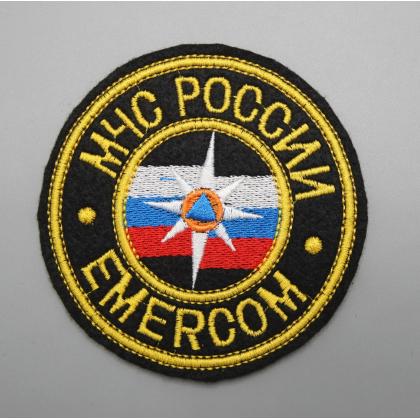 Где купить Шеврон вышитый МЧС России EMERCOM  (8,5см) недорого в Москве с доставкой по России