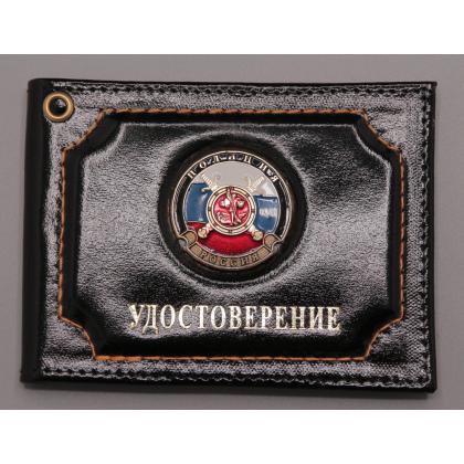 Где купить Обложку на удостоверение метал. эмблема Полиция охрана общественного порядка, натур. кожа Черный в Москве недорого с доставкой по России