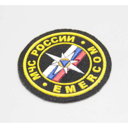Где купить Шеврон пластизолевый для формы МЧС России EMERCOM (4,5 см) в Москве недорого