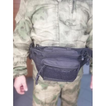 Где купить Сумку поясную (Tactical Sling Bag), тактическую сумку на пояс, цвет черный (410), в Москве в военном интернет магазине Атаман недорого 