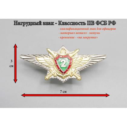 Где купить Нагрудный знак классность  погранвойска П.В. .РФ. офицерский - 2 в Москве недорого