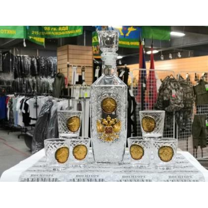 Подарочный набор штоф + 6 стопок МВД  купить в москве военторг атаман