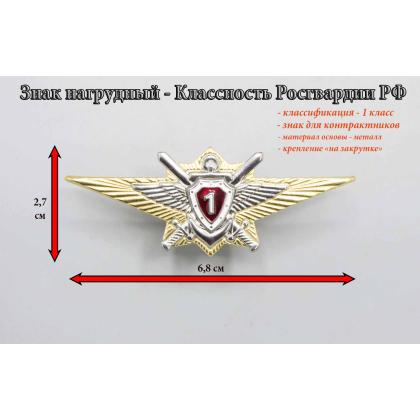 Где купить Нагрудный знак классность Росгвардия для контрактников 1 класс в Москве недорого