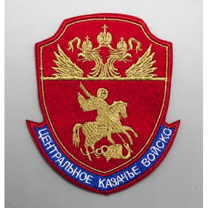 Где купить Шеврон ЦКВ вышитый красный  (золото, металл) в Москве недорого с доставкой по России
