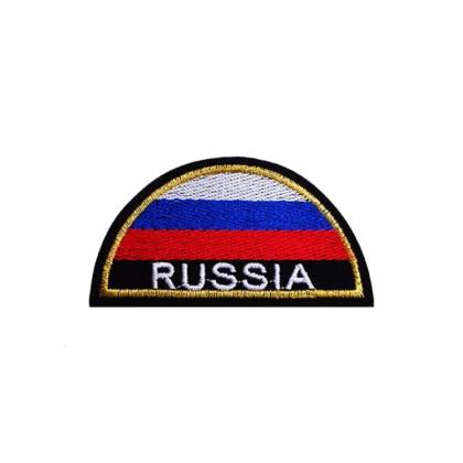 Шеврон вышитый Россия (полукруг МЧС триколор)